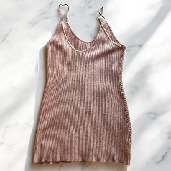 RSQ Tilly’s Neutral Tan Ribbed Knit Spaghetti Strap Dress juniors size XXL - Picture 3 of 8